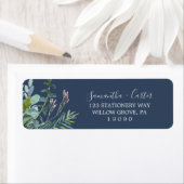 Summer Greenery | Navy Return Address Label (Insitu)