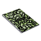 Summer Greenery Personalisiert Black Spiral Notizblock (Rechte Seite)