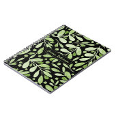 Summer Greenery Personalisiert Black Spiral Notizblock (Linke Seite)