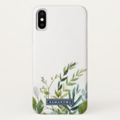 Summer Greenery Personalisiert Name Case-Mate iPhone Hülle (Rückseite)