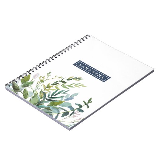 Summer Greenery Personalisiert Spiral Notebook Notizblock (Linke Seite)
