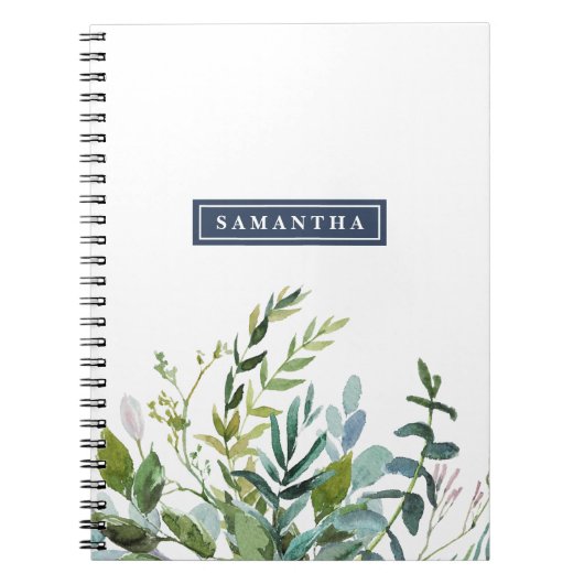 Summer Greenery Personalisiert Spiral Notebook Notizblock (Vorderseite)