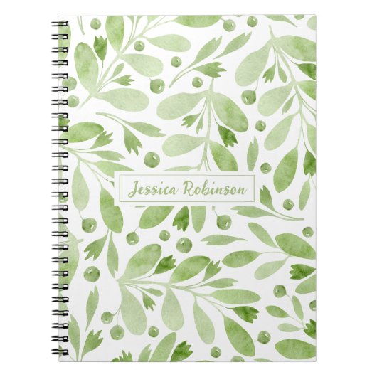 Summer Greenery Personalisiert Spiral Notizblock (Vorderseite)