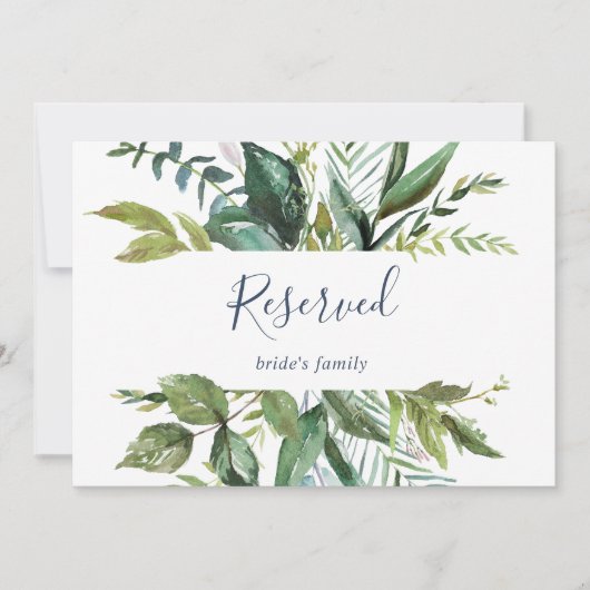 Summer Greenery Reserved Sign (Vorderseite)