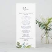 Summer Greenery | Rosa Menü für Hochzeiten Menükarte (Stehend Vorderseite)