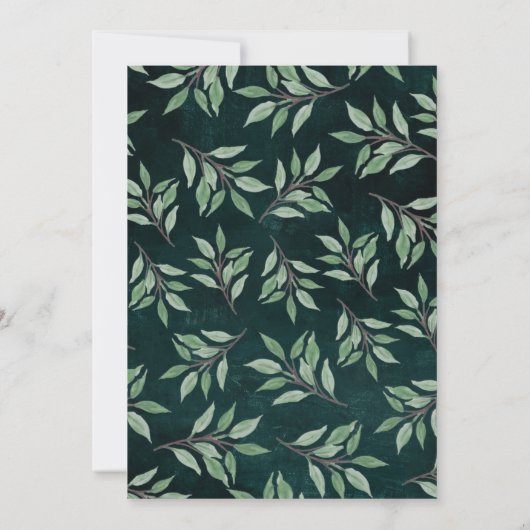 Summer Greenery rustikalen Rahmen, Einladung (Rückseite)