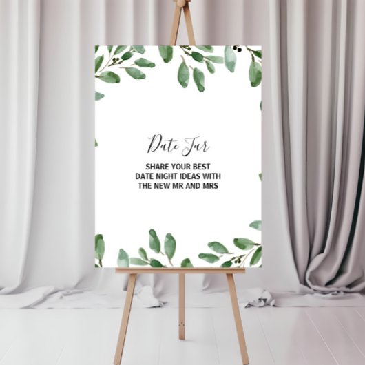 Summer Greenery Tropical Eukalyptus Date Jar Sign Poster