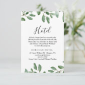 Summer Greenery Tropical Eukalyptus Hotel Begleitkarte (Stehend Vorderseite)