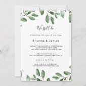 Summer Greenery Tropical Eukalyptus Vow Renewal Einladung (Vorderseite)