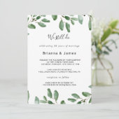 Summer Greenery Tropical Eukalyptus Vow Renewal Einladung (Stehend Vorderseite)