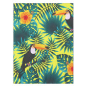 Summer Greenery Tropical Toucan Jungle Foliage Tischdecke (Vorderseite)