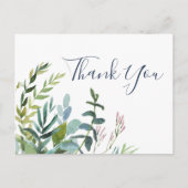 Summer Greenery Vielen Dank Postcard Postkarte (Vorderseite)