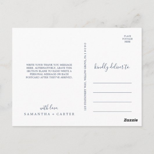 Summer Greenery Vielen Dank Postcard Postkarte (Rückseite)