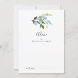 Summer Greenery Wedding Hinweiskarte<br><div class="desc">Die Hochzeitsratenkarte im Grünen ist ideal für eine elegante Hochzeit im Sommer und kann für jede Veranstaltung verwendet werden. Das botanische Design besticht durch eine üppige Anordnung von gemalten Aquarelleukalyptusfarben, Grünpflanzen und grünen Blätter mit subtilen Blumenzwiebeln in Rosa. Diese Ratschläge können als Gästebuchalternative für Hochzeitsempfang, Brautparty, Babydusche oder Abschlussfeier verwendet...</div>