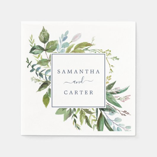 Summer Greenery Wedding Serviette (Vorderseite)