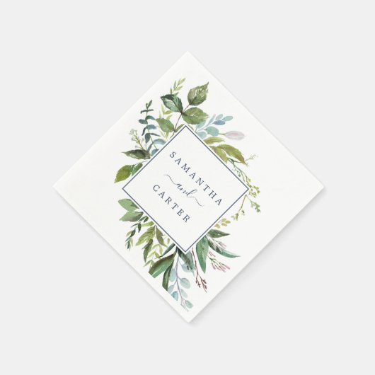 Summer Greenery Wedding Serviette (Ecke)