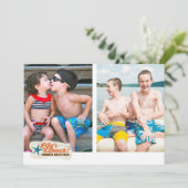 Summer Greetings Beach Flat Karte (Stehend Vorderseite)