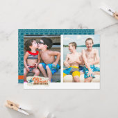 Summer Greetings Beach Flat Karte (Vorderseite/Rückseite Beispiel)