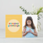 Summer Greetings Sunshine Flat Karte (Stehend Vorderseite)