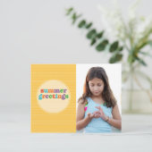 Summer Greetings Sunshine Postkarte (Stehend Vorderseite)