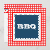 Summer GRILLEN Barbecue Gingham Party Einladungen (Vorne/Hinten)