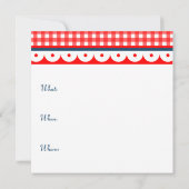 Summer GRILLEN Barbecue Gingham Party Einladungen (Rückseite)