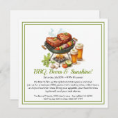 Summer GRILLEN & Beer Party Einladung - Backyard C (Vorne/Hinten)