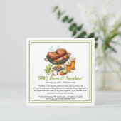 Summer GRILLEN & Beer Party Einladung - Backyard C (Stehend Vorderseite)