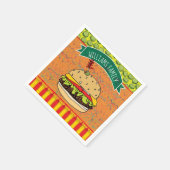 Summer GRILLEN Cheeseburger Name hinzufügen Serviette (Ecke)