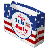 Summer GRILLEN Family Wiedersehen 4. Juli Custom Große Geschenktüte (Rückseite Schrägansicht)