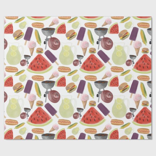 Summer GRILLEN Geschenkpapier (Flach)