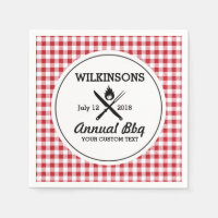 Summer GRILLEN Grill Cookout Wiedersehen Red Gingh
