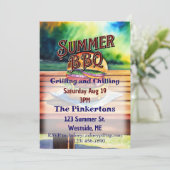 Summer GRILLEN Grilling and Chilling Einladung (Stehend Vorderseite)