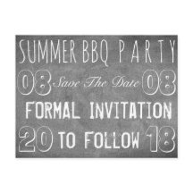 Summer GRILLEN Party Save the Date Chalkboard