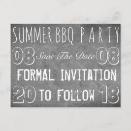 Summer GRILLEN Party Save the Date Chalkboard Ankündigungspostkarte