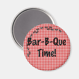 Summer GRILLEN Picnic auf Red Table Cloud Magnet