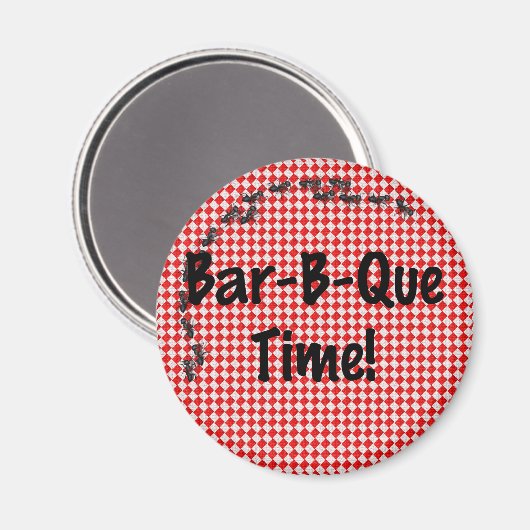 Summer GRILLEN Picnic auf Red Table Cloud Magnet (Vorderseite/Rückseite)