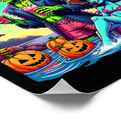Summer Halloween Zombie Frankenstein Boo Ghost Poster (Ecke)