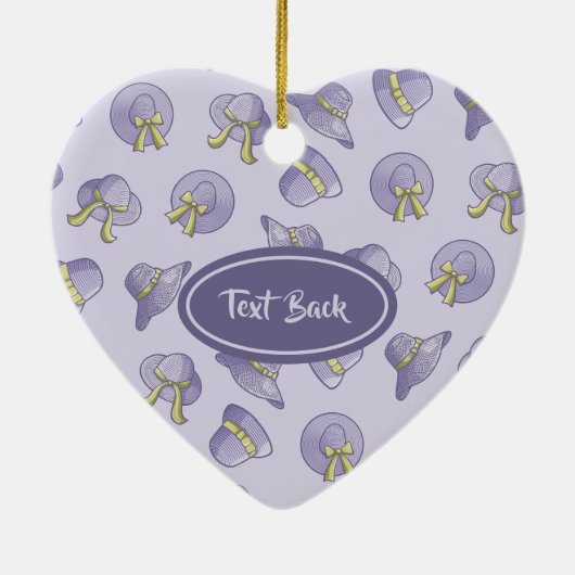 Summer Hats Lilac Keramik Ornament (Hinten)