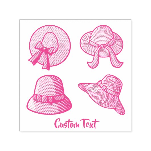 Summer Hats Pink Permastempel (Design)