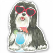 Summer Havanese Vinyl Sticker (Vorderseite)