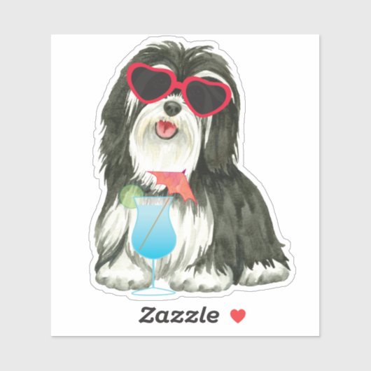 Summer Havanese Vinyl Sticker (Blatt)
