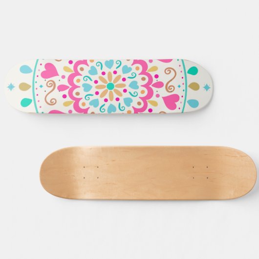 Summer Heart Mandala Skateboard (Horizontal)