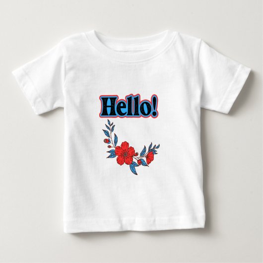 Summer Hello Blume Baby T-shirt (Vorderseite)