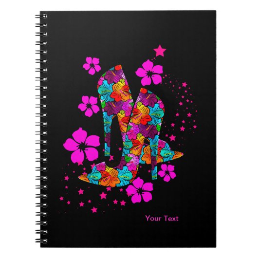 Summer High Heel Shoes Hot Pink Blume Notizblock (Vorderseite)