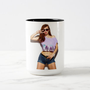 Summer Hipster Girl Coffee Tasse