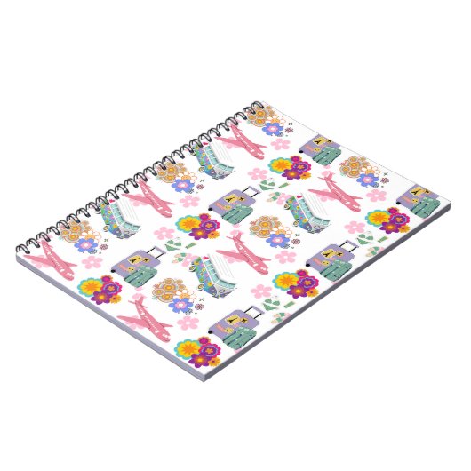 Summer Holiday Reisen Design Spiral Editor Notizblock (Linke Seite)