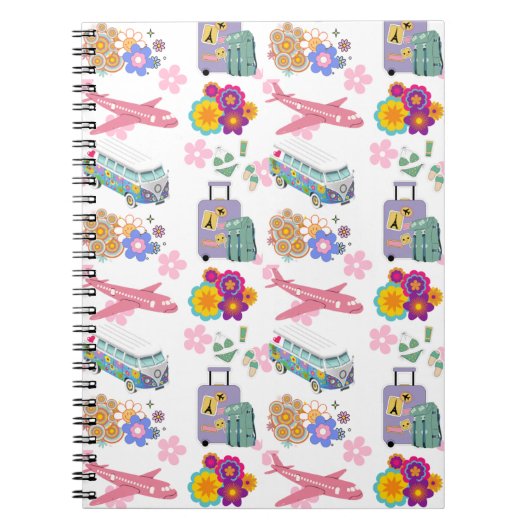 Summer Holiday Reisen Design Spiral Editor Notizblock (Vorderseite)