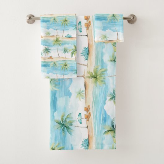Summer Holidays Beach Palm Trees - Badhandtuch Set (Insitu)