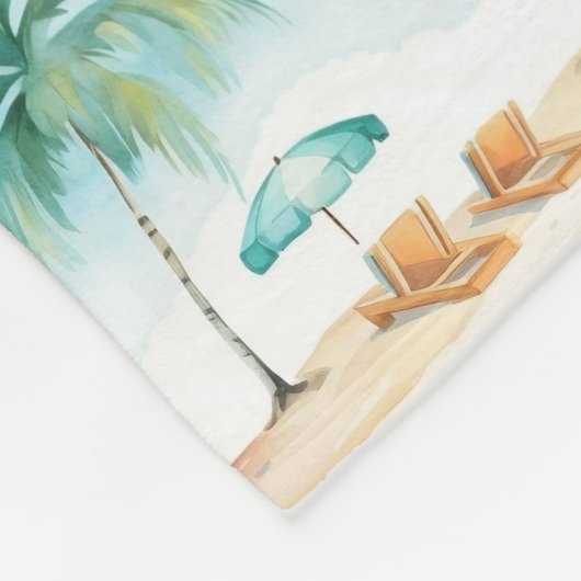 Summer Holidays Beach Palm Trees - Fleecedecke (Ecke)